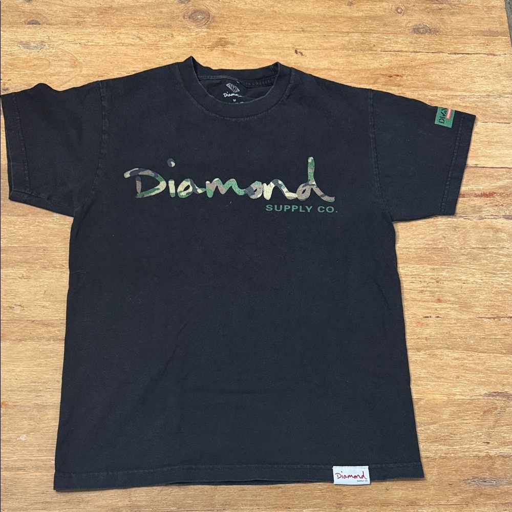 Diamond Supply Co. Black Tee with Camouflage Logo